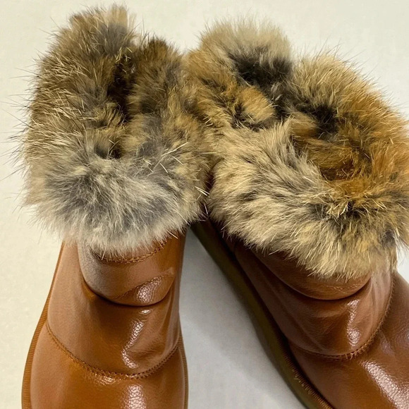Comfy Kids KuBabby Faux Fur trim girls Ankle snow boots size 11M (30)color brown - Picture 4 of 12